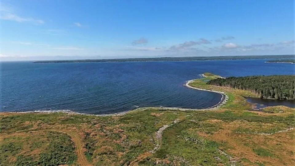 Aerial view of the liquefied natural gas terminal project site in Nova Scotia.
