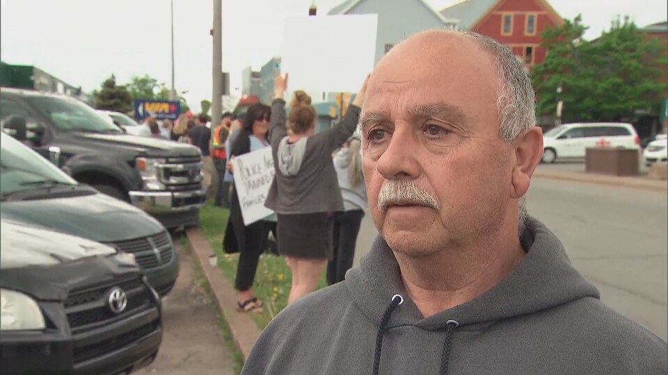 A man at a demonstration.