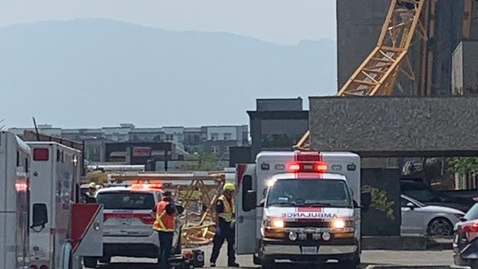 Paramedics at a construction site.