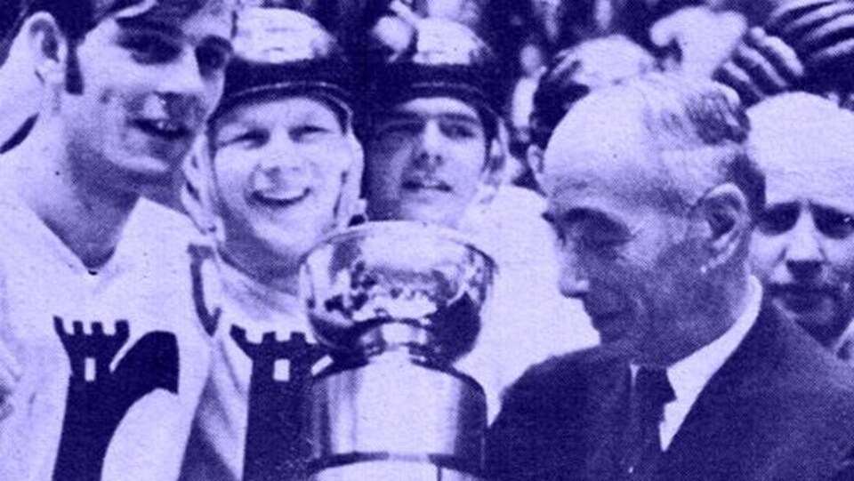 Guy Lafleur, après une conquête de la Coupe Memorial par les Remparts de Québec.