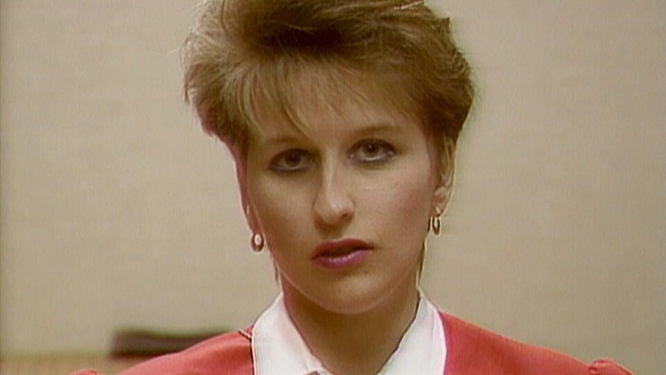 Chantal Daigle lors d'une entrevue accordée à Radio-Canada, le 17 juillet 1989