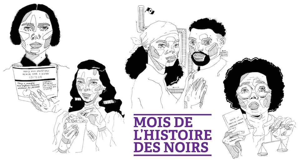 Plusieurs silhouettes de personnes sont dessinées pour le mois de l’histoire des Noirs en Ontario.