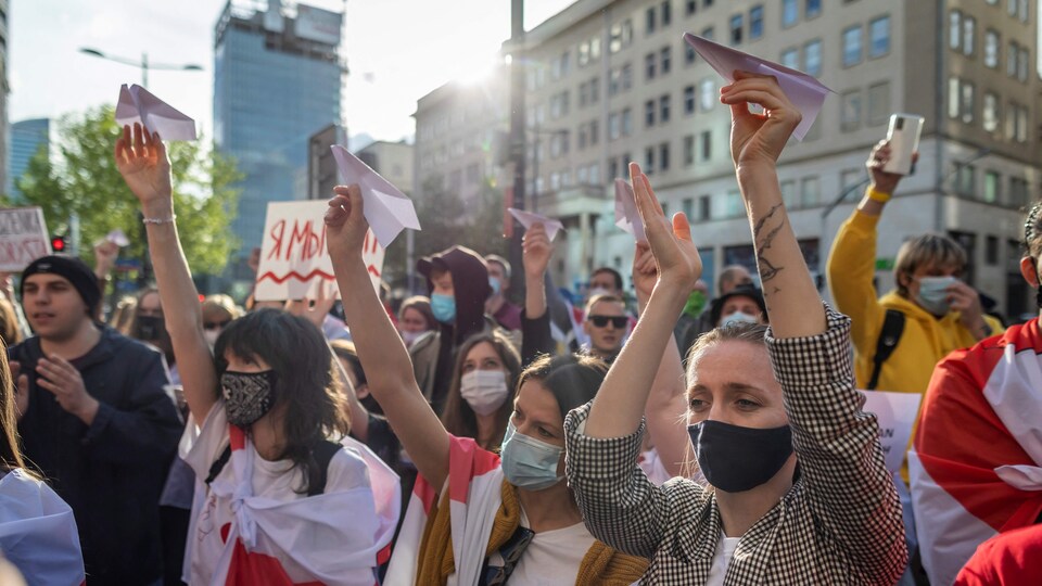 Manifestation de soutien à l'opposant bélarusse Roman Protassevitch.