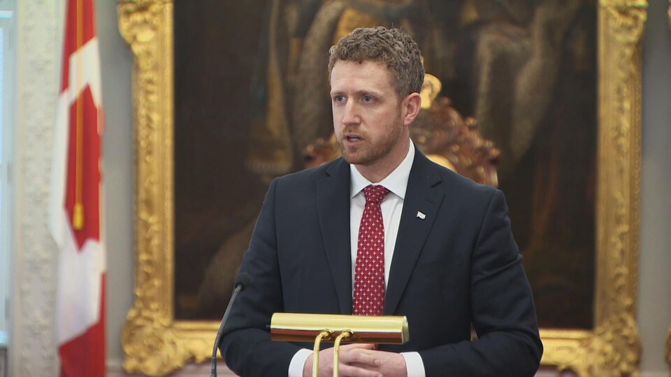 Le premier ministre de la Nouvelle-Écosse Iain Rankin lors du discours du Trône, le 9 mars 2021.