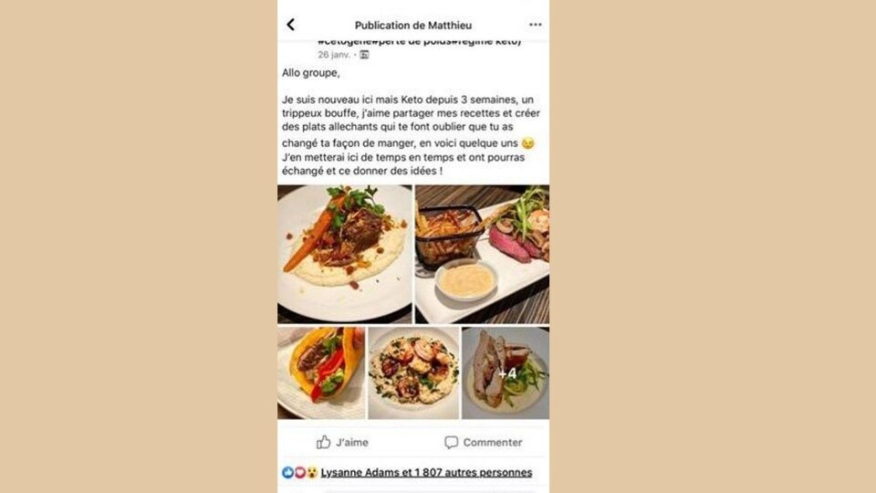 Une photo de publication Facebook montrant des assiettes.