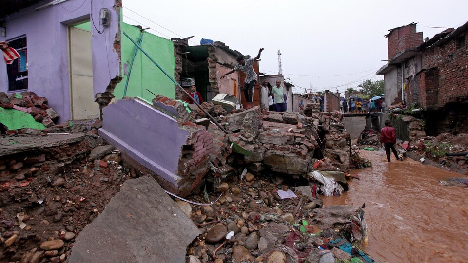 Maisons en ruines en Inde.