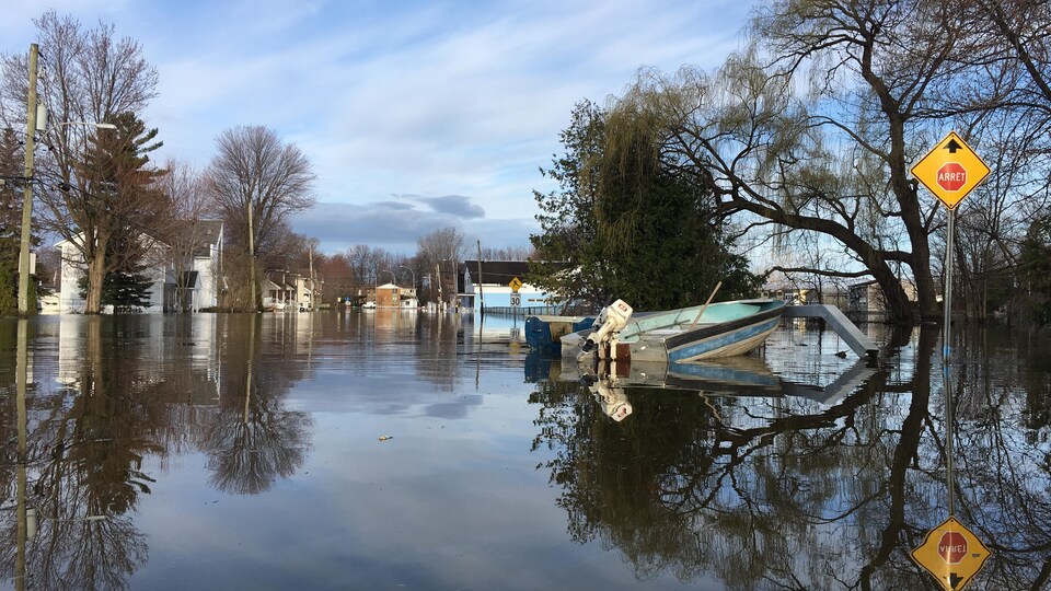 Un quartier inondé.