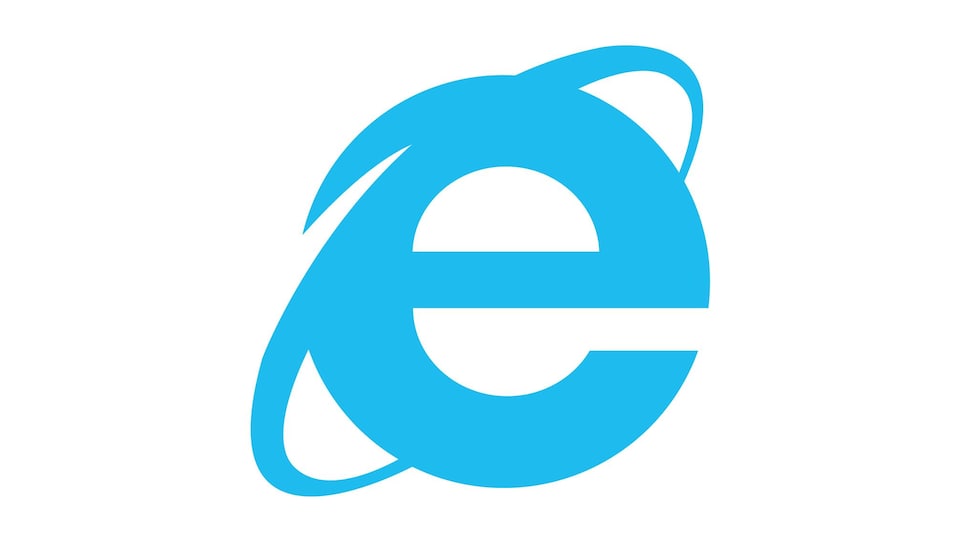 Le logo d'Internet Explorer, représenté par la lettre E minuscule entouré d'un anneau.