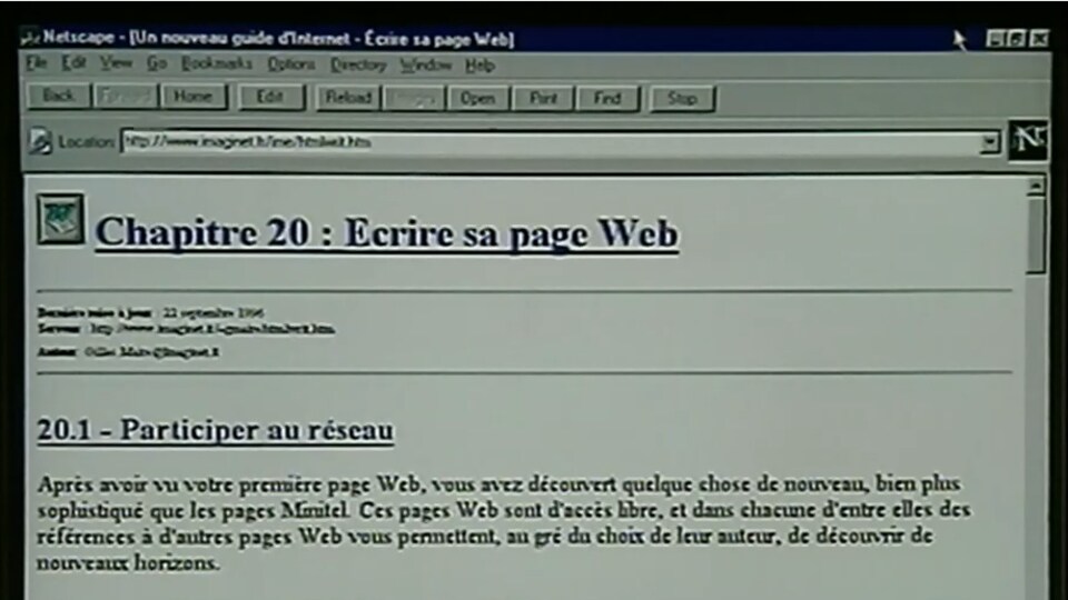 Écran d'ordinateur qui montre un site web dans un navigateur qui renseigne sur la conception d'une page web.