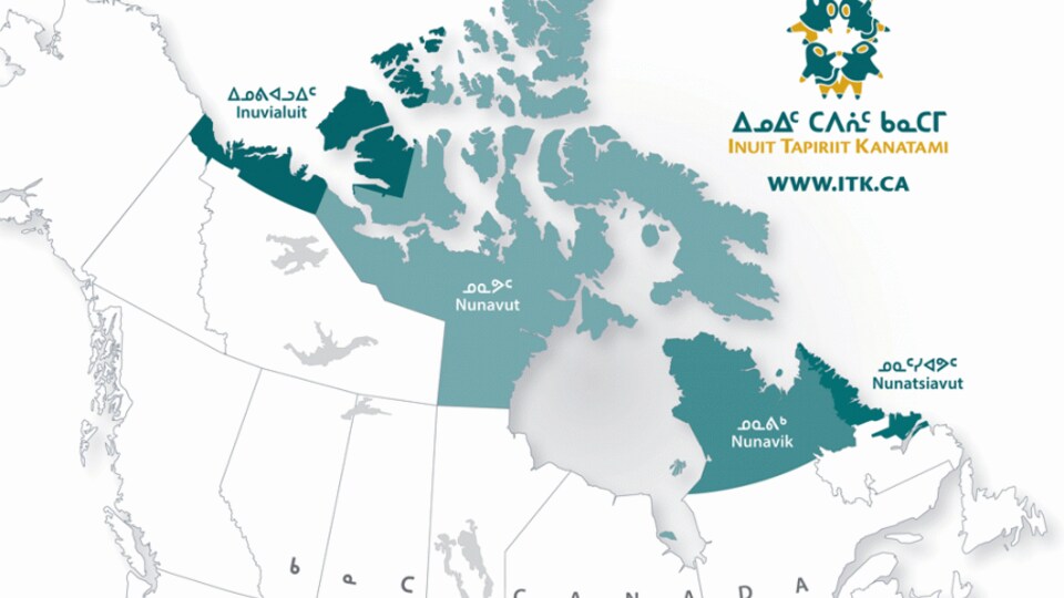 Une carte du Canada faisant ressortir l'Inuit Nunangat.
