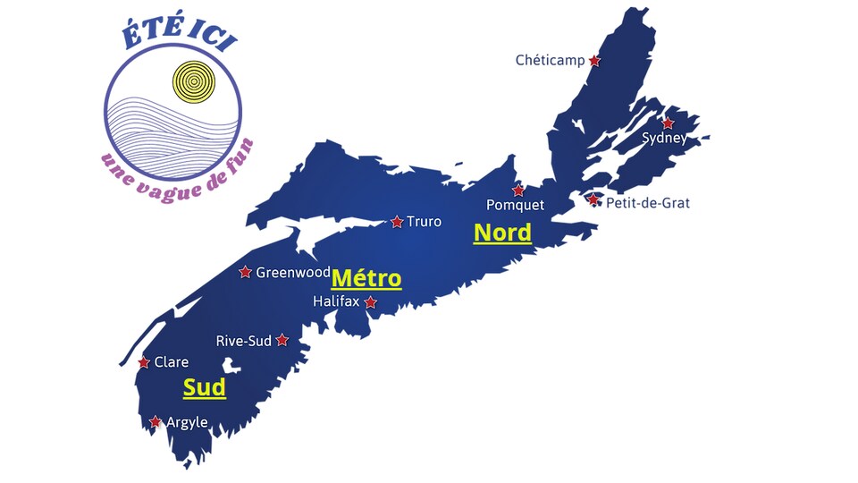 Une carte interactive de Nouvelle-Écosse.