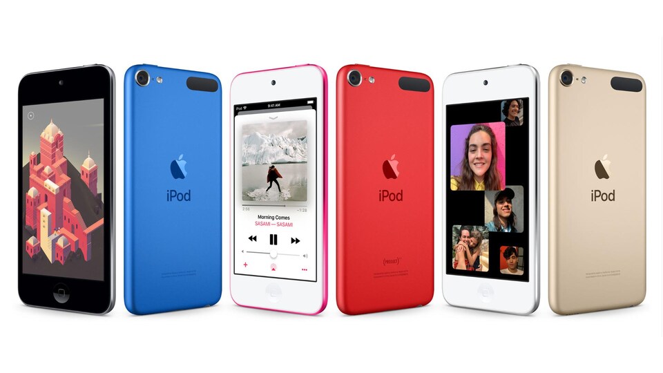 Une photo montrant six iPod Touch côte à côte.