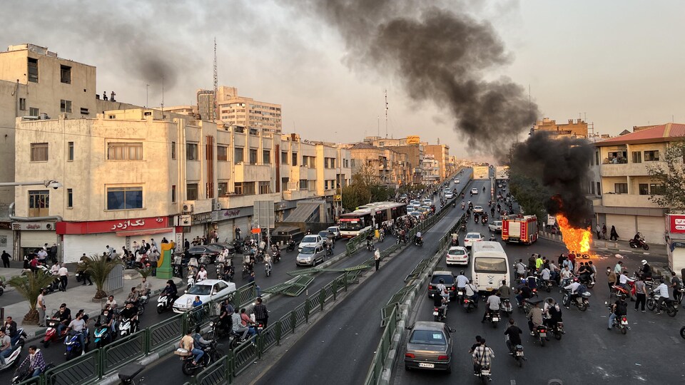 Manifestation et troubles à Téhéran.