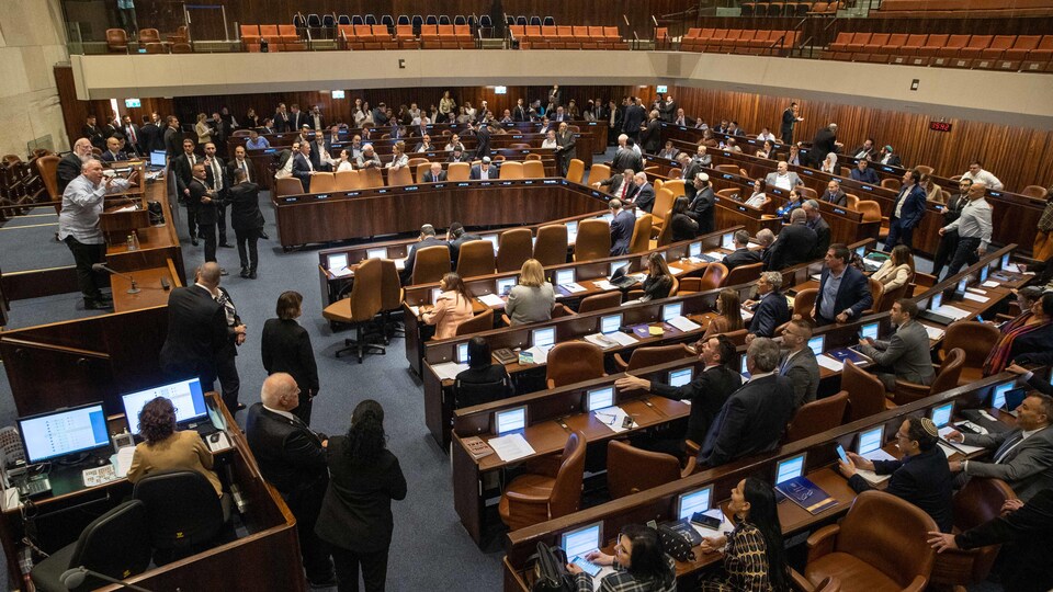 Le Parlement israélien lors de la première lecture du projet de réforme de la justice. 