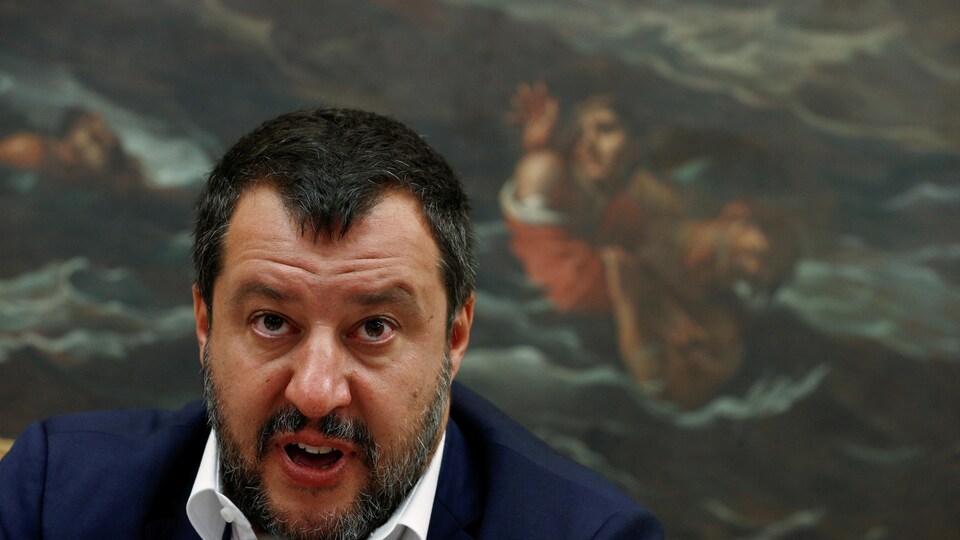 Matteo Salvini lors d'une allocution.