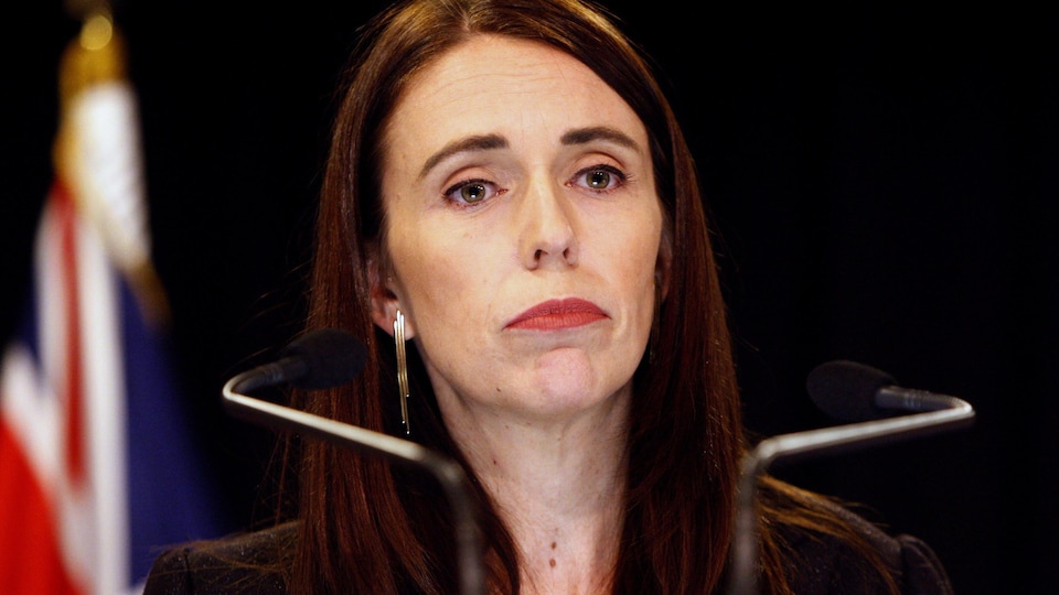 New Zealand Prime Minister Jacinta Artern at a press conference in Wellington, New Zealand.