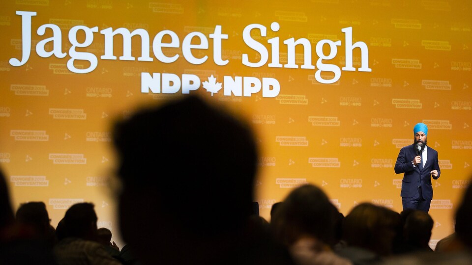 Le chef du NPD Jagmeet Singh en juin dernier lors du congrès du parti à Hamilton, en Ontario.