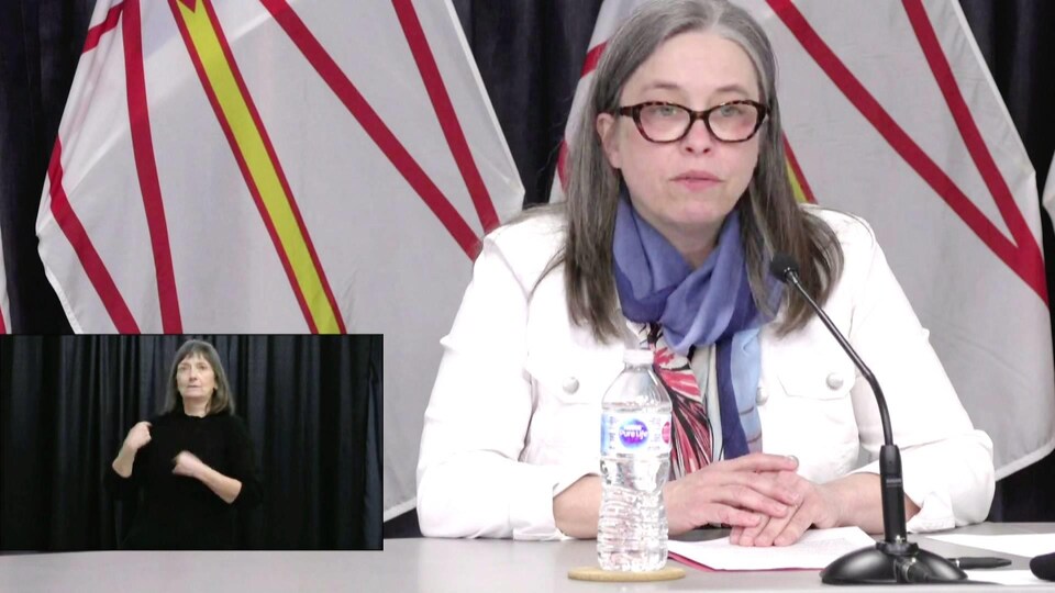 La Dre Janice Fitzgerald en conférence de presse.