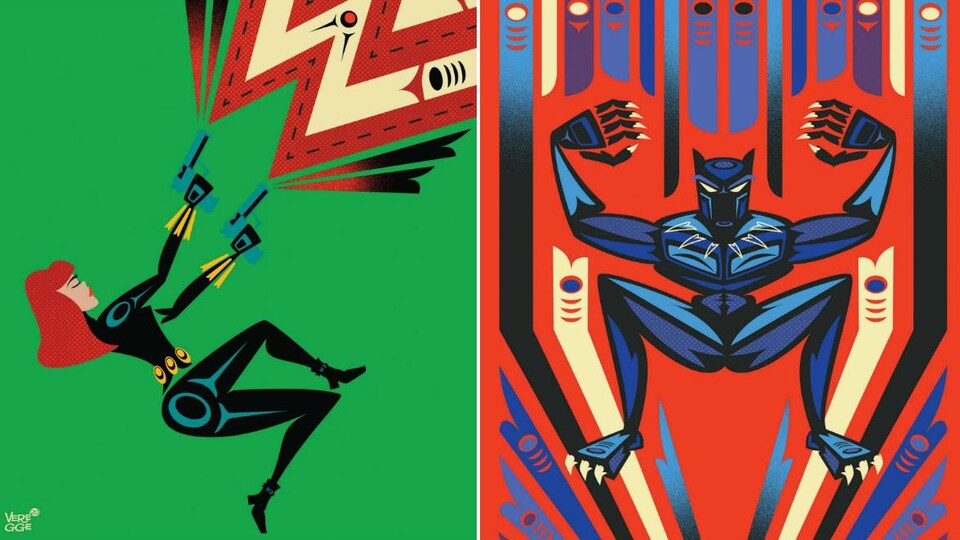 Des personnages dessinés dans un style évoquant l'art tribal.