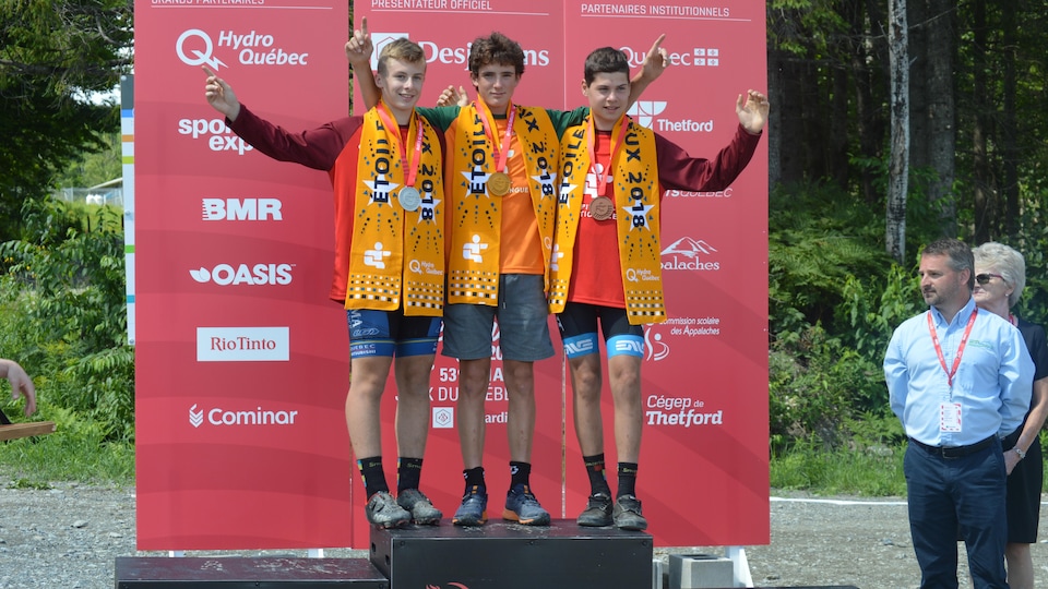 Jérôme Gauthier est monté sur la première marche du podium lors de l’épreuve du cross-country Minime Garçon.