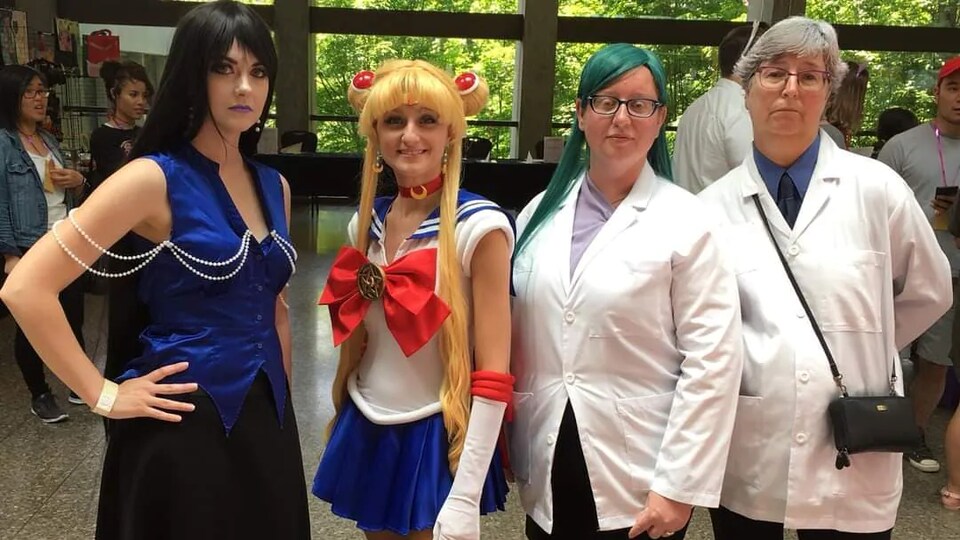 Four people in disguise took the picture.