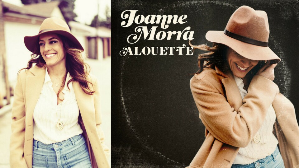 Photo de Joanne sur la pochette et dans la rue.