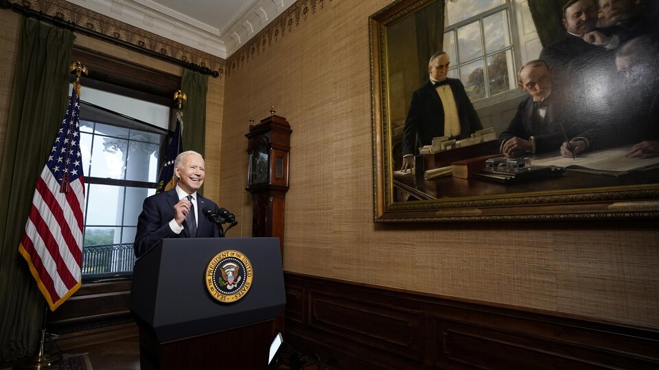 Joe Biden lors d'une allocution à la Maison-Blanche.