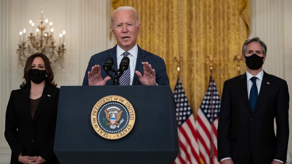 Le président Joe Biden en conférence de presse. 