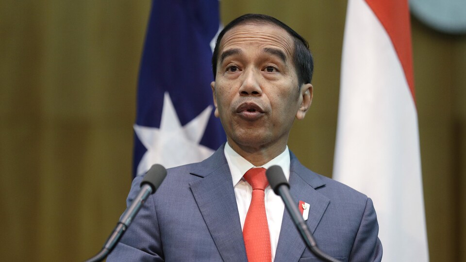 Le prsident indonsien, Joko Widodo, en confrence de presse. 