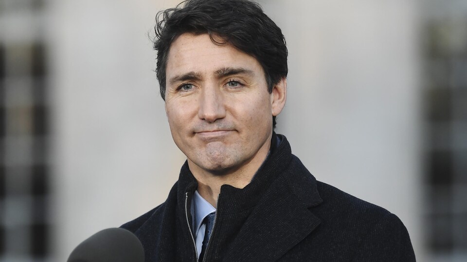 Justin Trudeau lors d'une conférence de presse.