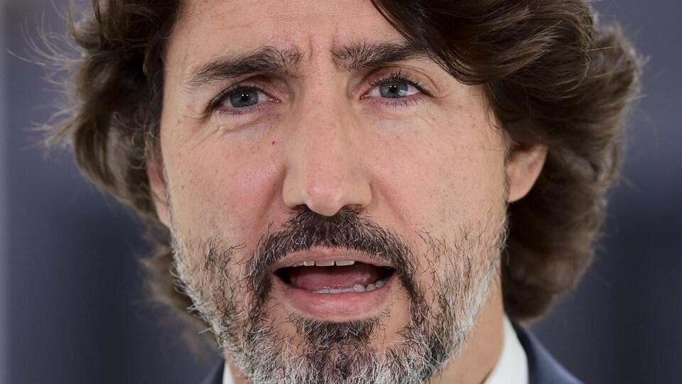 Un gros plan de Justin Trudeau.