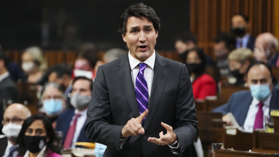 Justin Trudeau intervient à la Chambre des communes.