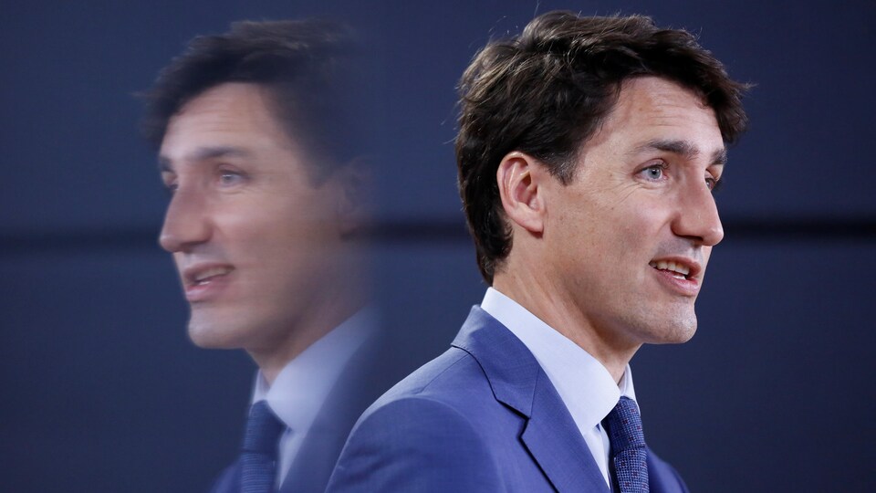 Le premier ministre Trudeau du Canada lors d'une conférence de presse à Ottawa.