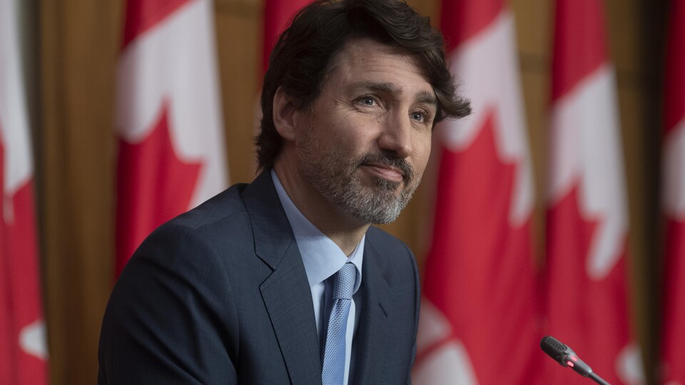Le premier ministre Justin Trudeau lors d'une conférence de presse à Ottawa, le mardi 6 avril 2021.