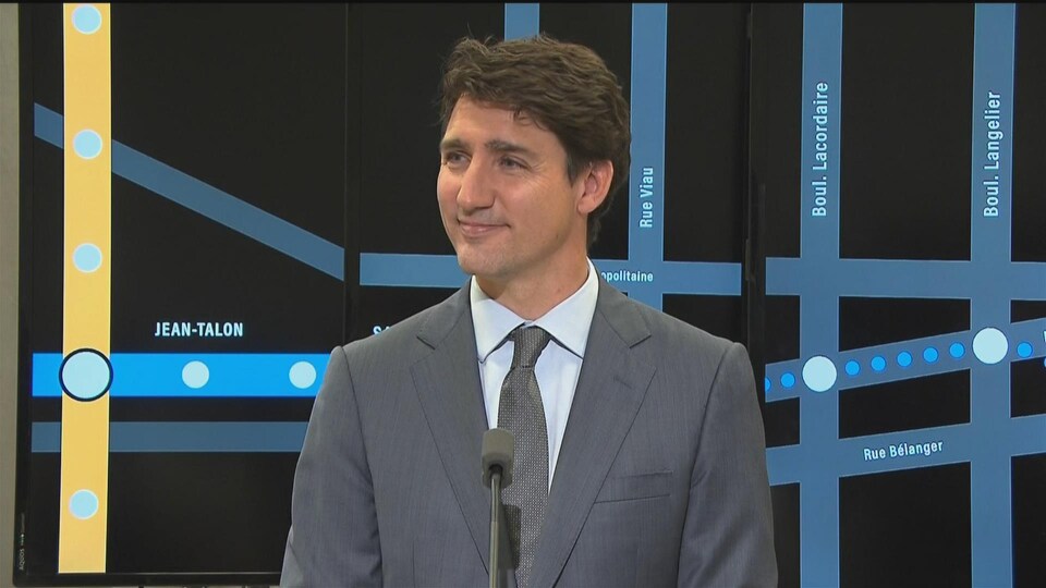 Justin Trudeau en conférence de presse.