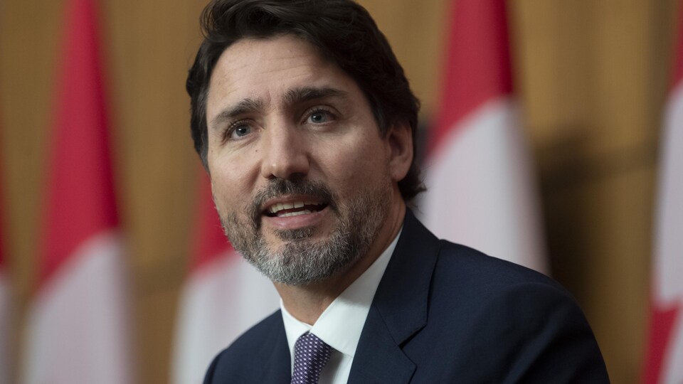 Justin Trudeau en conférence de presse.