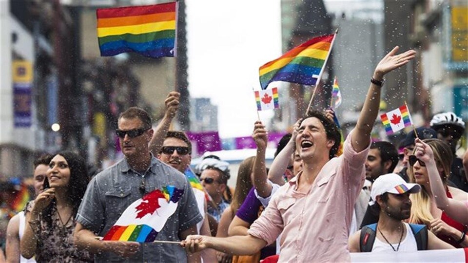 Justin Trudeau au défilé de la fierté gaie à Toronto en 2016