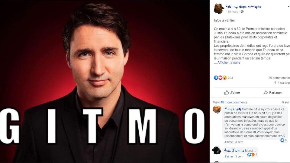 C'est une publication Facebook où on voit M. Trudeau.