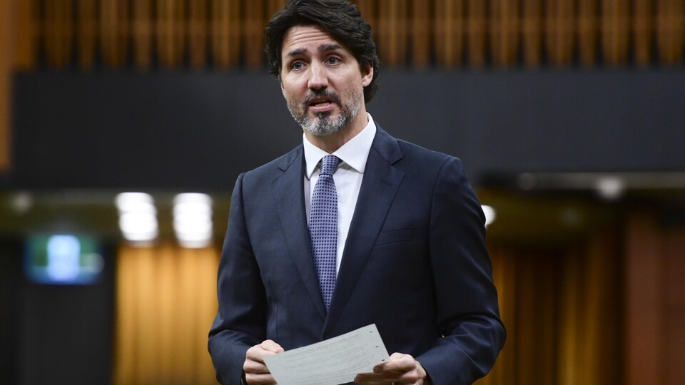 Le premier ministre Justin Trudeau répond à une question à la Chambre des communes.
