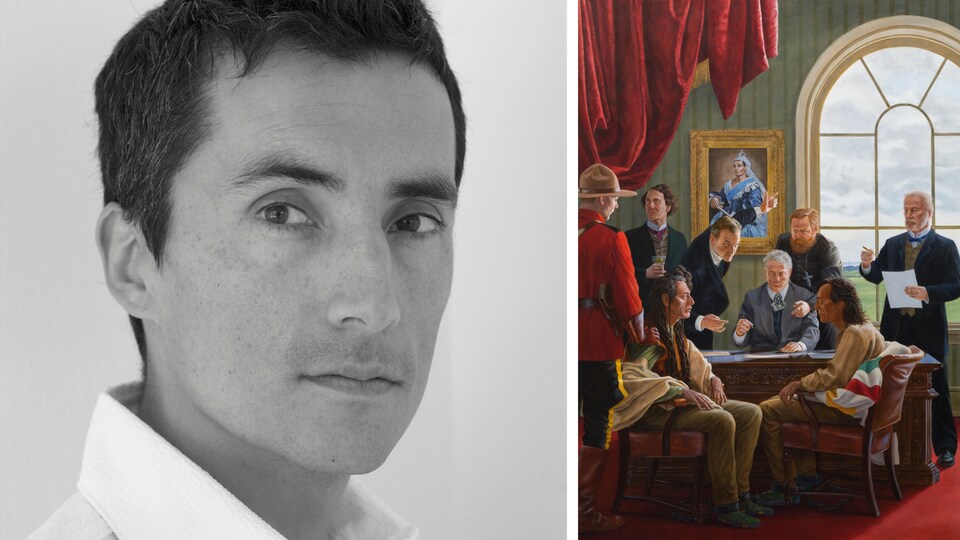 Photo de Kent Monkman et du tableau