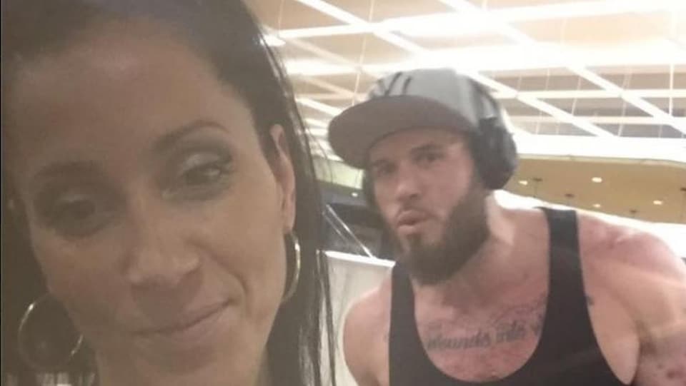 Krassimira Pejcinovski with a man behind him who looks accused