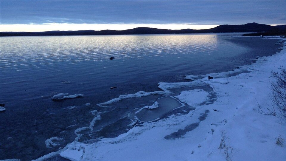Le lac Matapédia en hiver.
