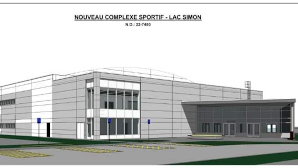 Le plan du futur complexe sportif de Lac-Simon. 