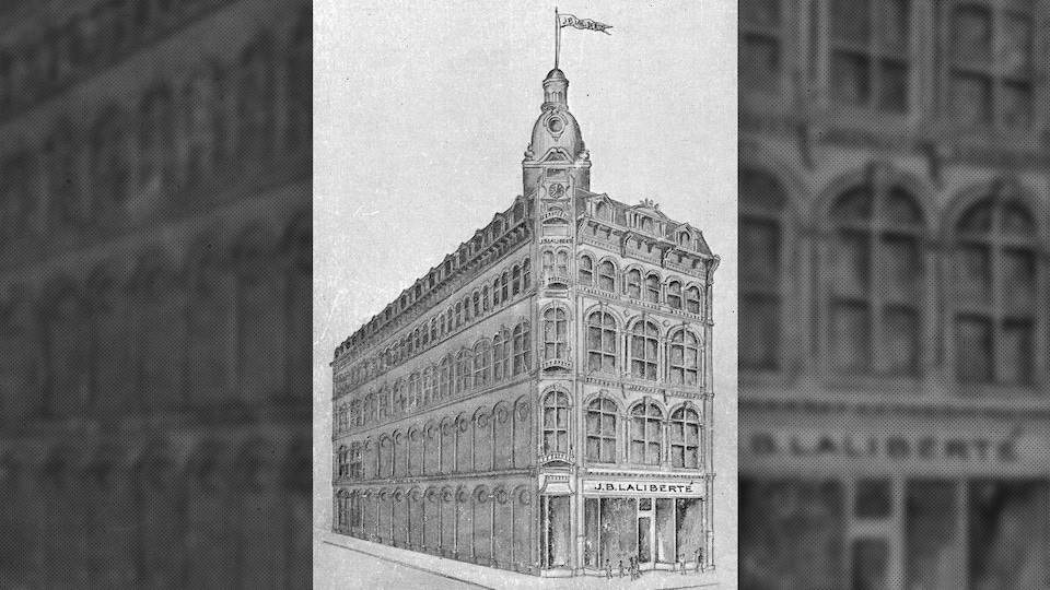 Dessin promotionnel de l'édifice inauguré en 1884.