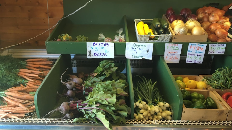 Un étalage de légumes