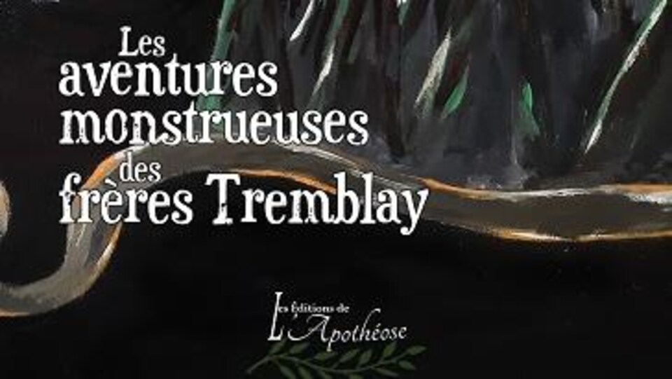 Couverture d'un livre où l'on voit des silhouettes d'enfant s'avancer vers un personnage mince plus haut qu'une forêt.