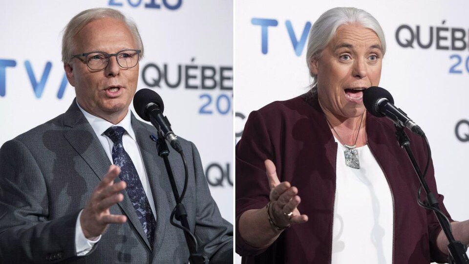 À gauche, le chef péquiste; à droite, le coporte-parole de Québec solidaire.