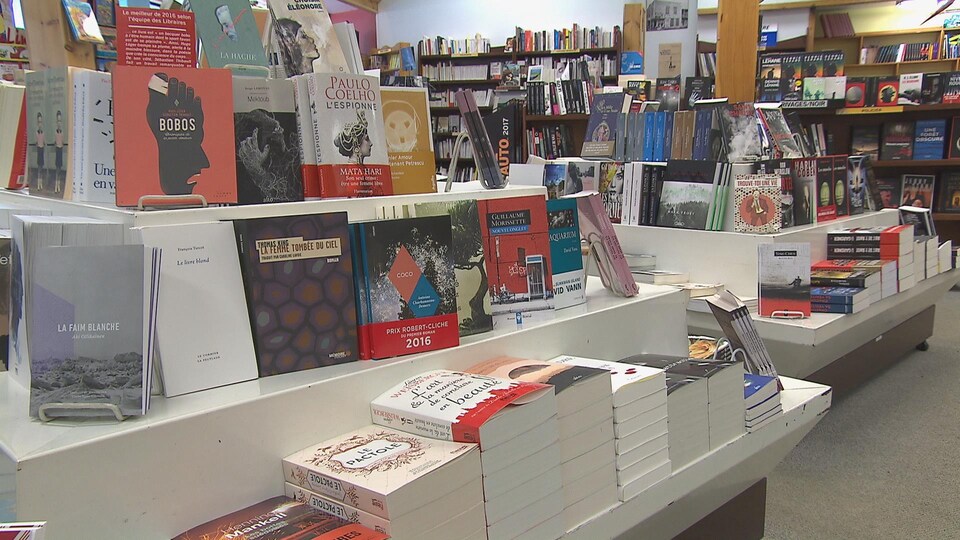 Des rangées de livres à la librairie Les Bouquinistes dans l'arrondissement de Chicoutimi