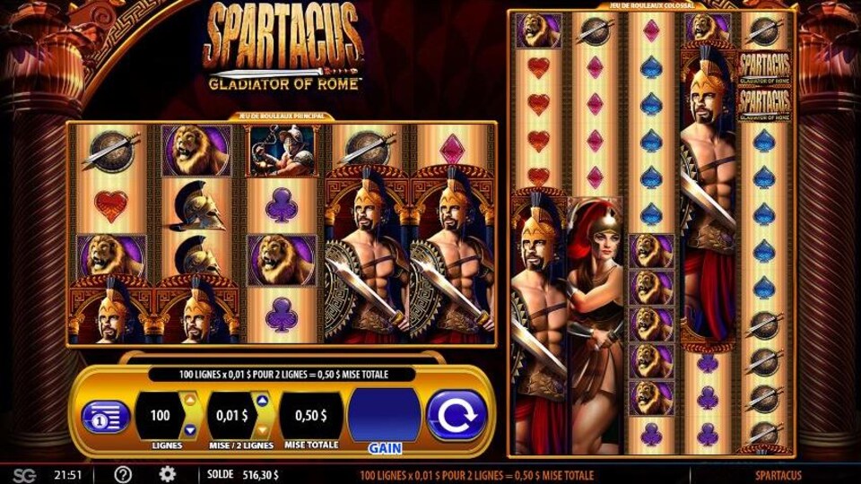 Un écran du jeu Spartacus.