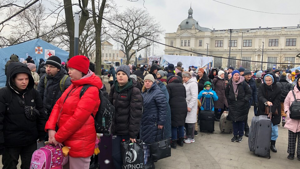 Des réfugiés à Lviv.